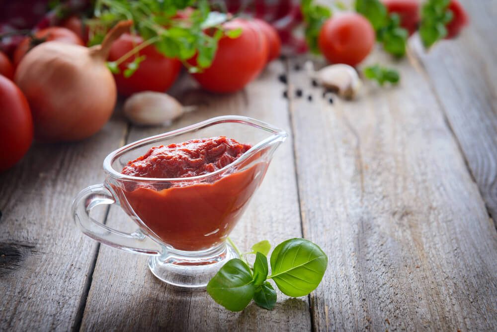 Homemade Ketchup and Ingredients