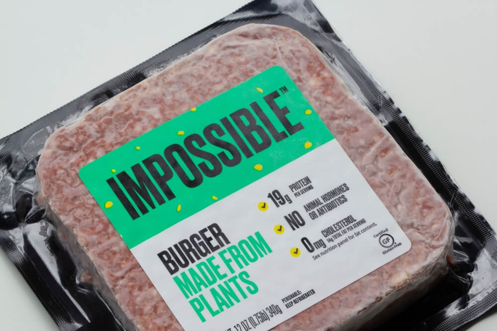 Impossible Burger Product Isolated on White