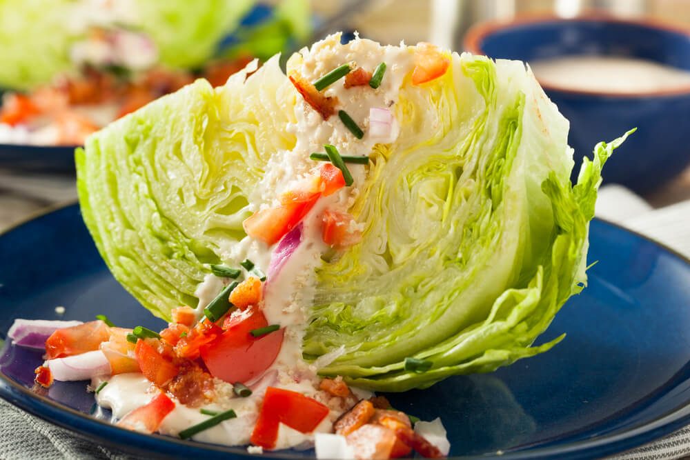 Healthy Green Wedge Salad With Blue Cheese Dressing